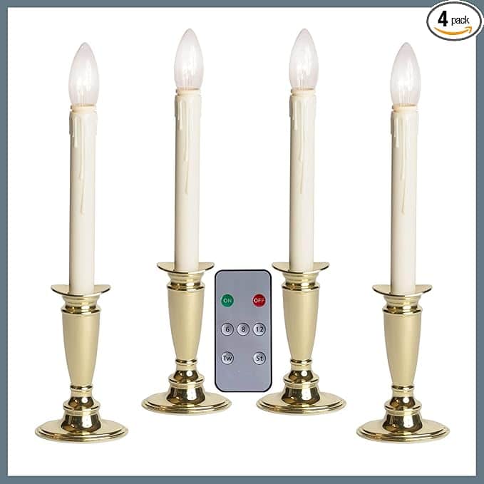 Christmas window candles battery operated with timer