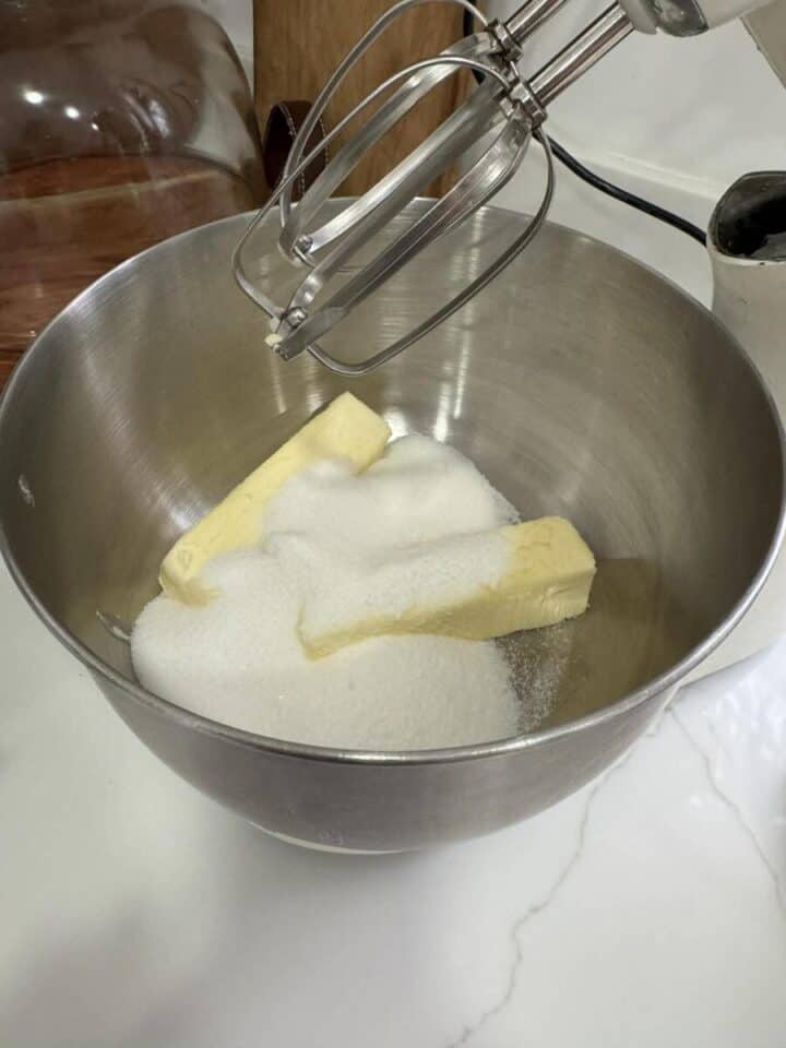 whipping butter and sugar for classic sugar cookies