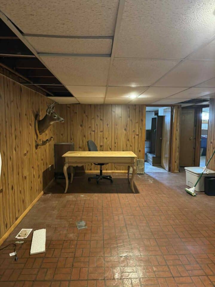 baement rec room man cave before updating