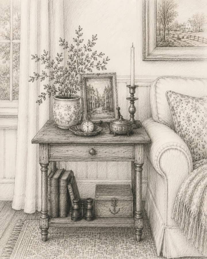 Rectuangular-end-table-decor-ideas