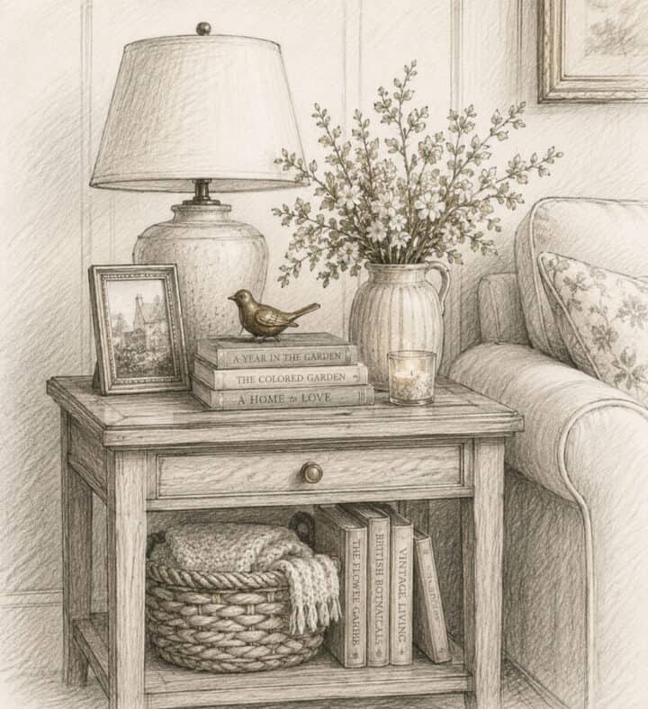 side-table-decorating-ideas-living-room end table with bottom shelf